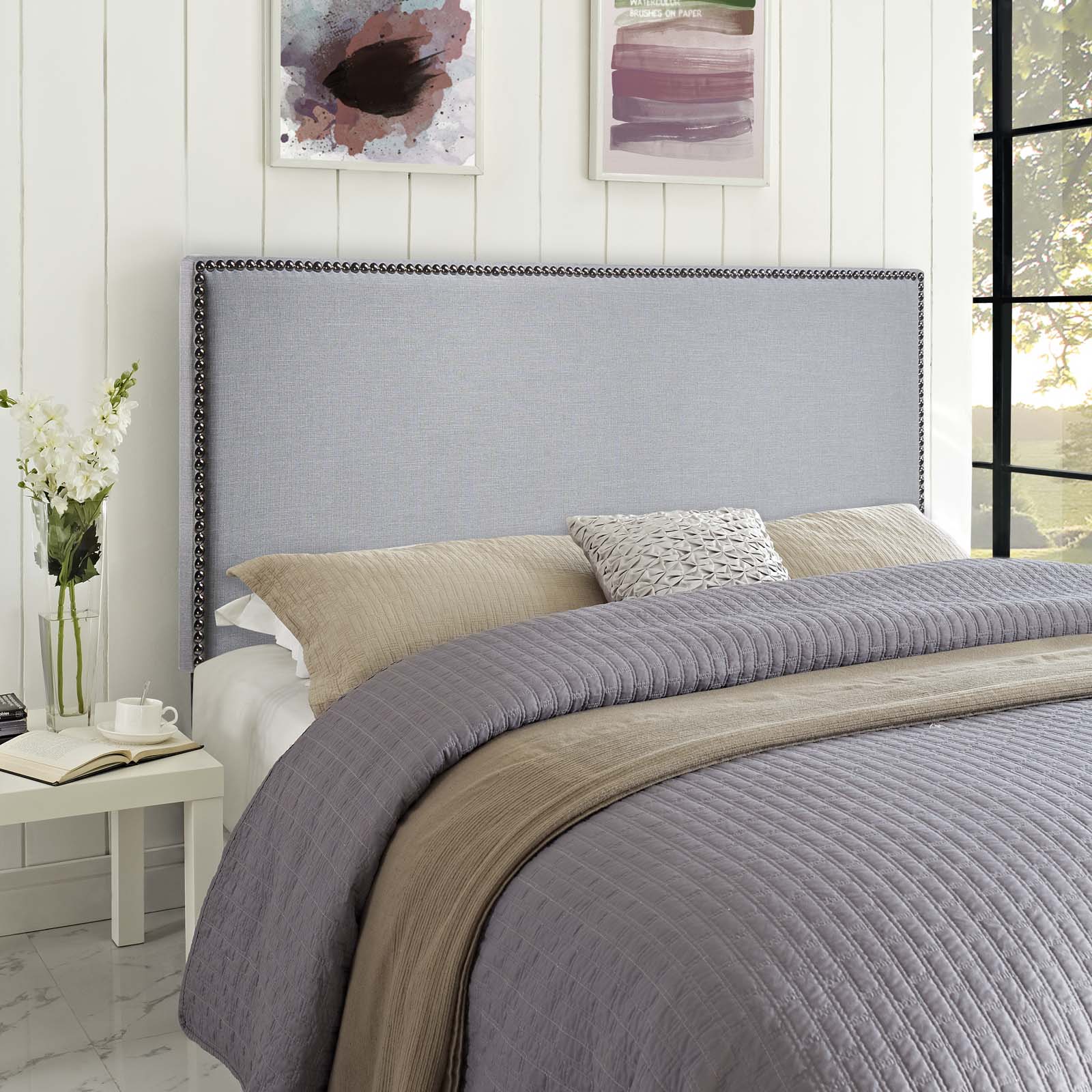 Region Nailhead Queen Upholstered Headboard