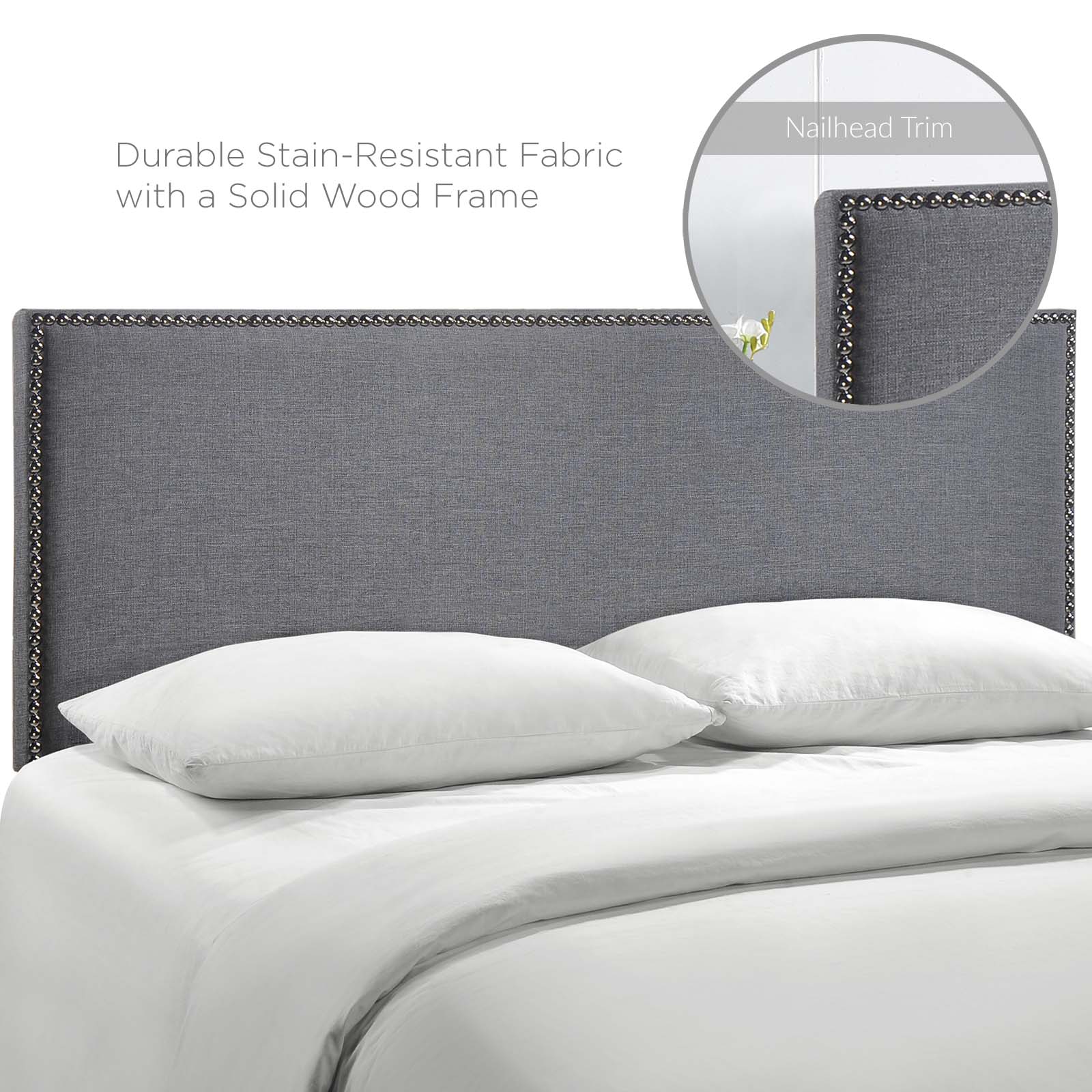 Region Nailhead Queen Upholstered Headboard