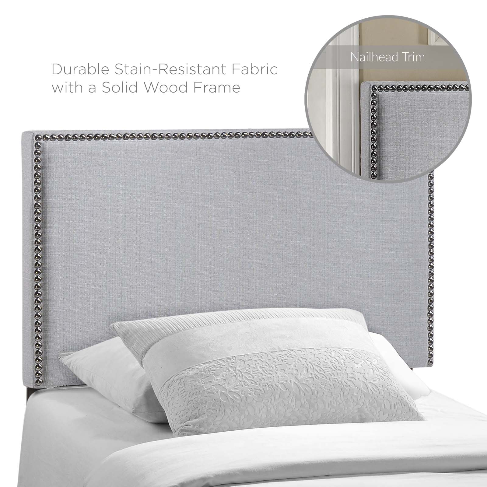 Region Nailhead Twin Upholstered Headboard