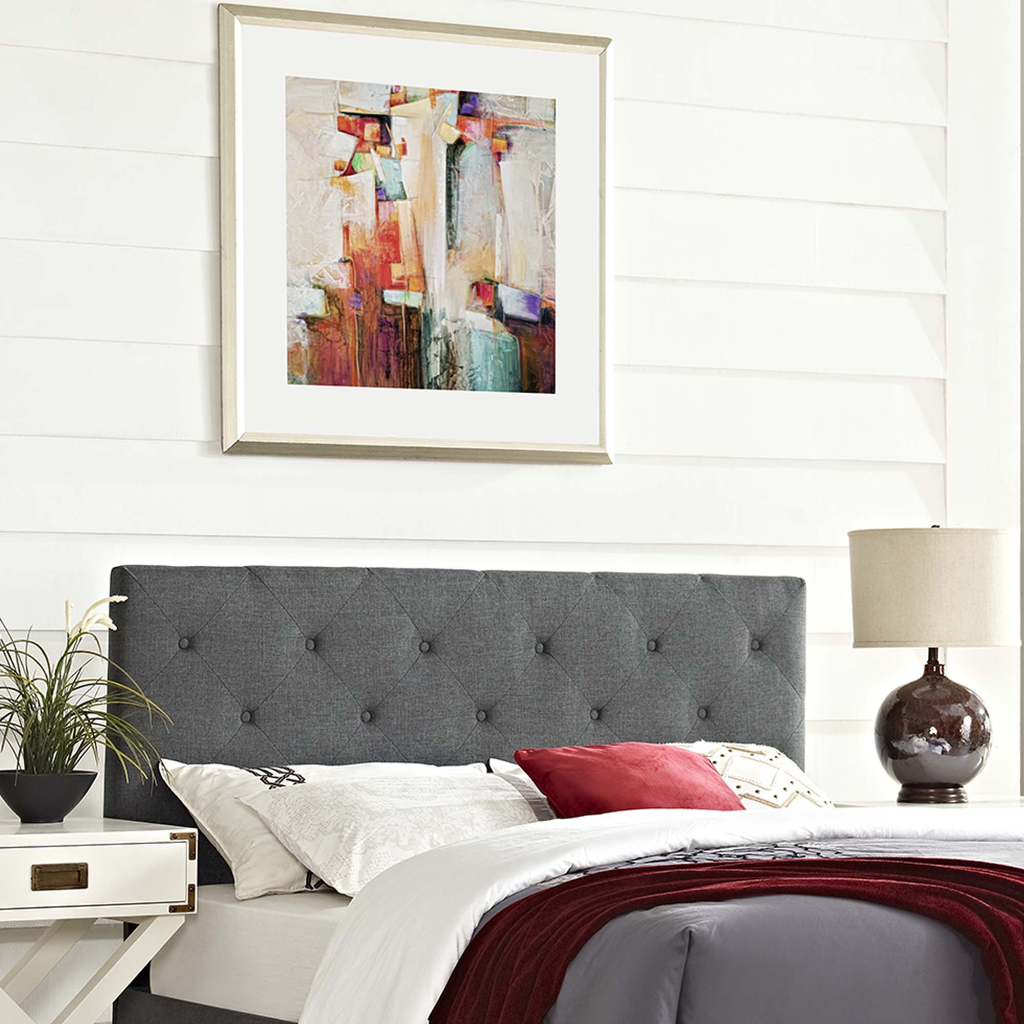 Terisa King Upholstered Fabric Headboard