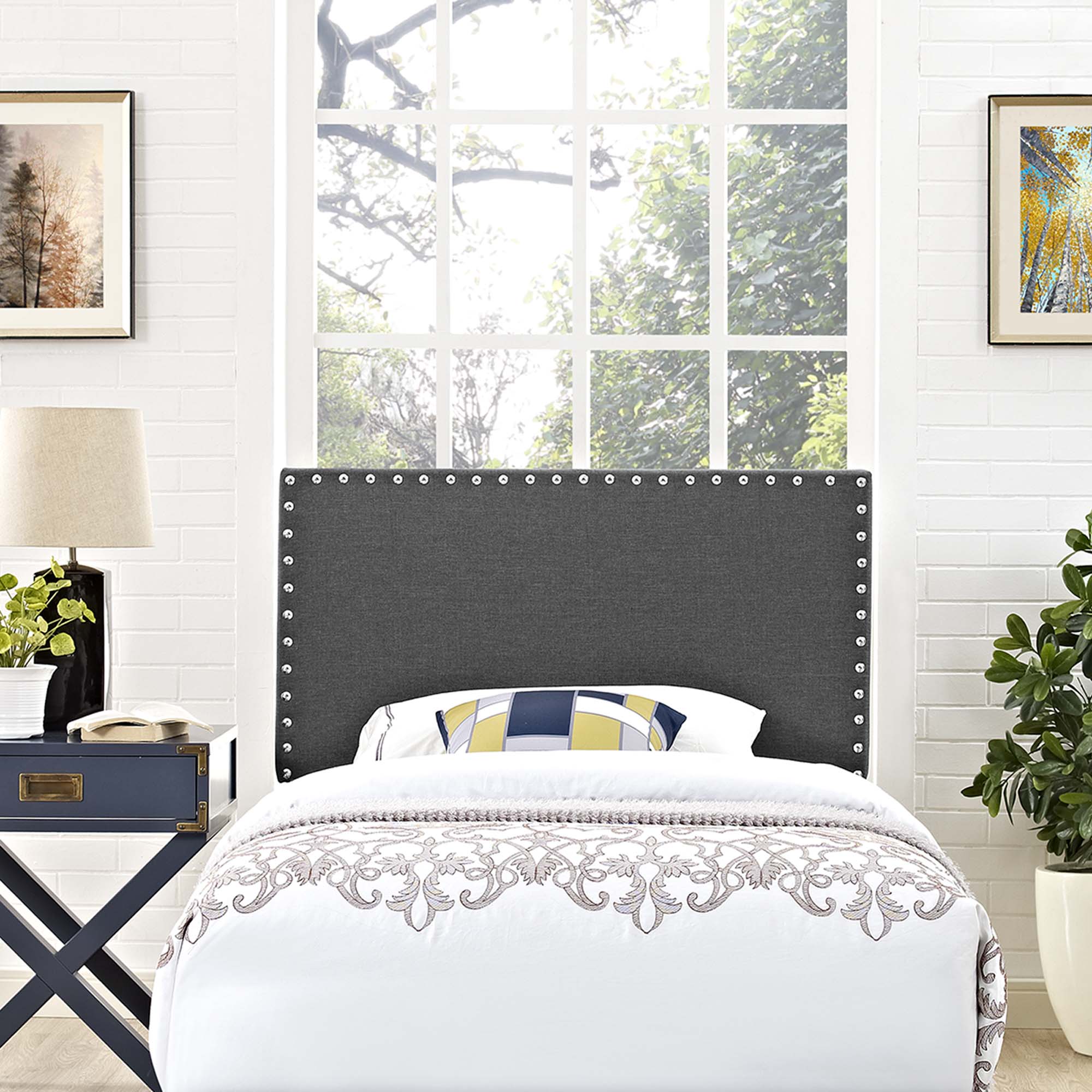 Phoebe Twin Upholstered Fabric Headboard