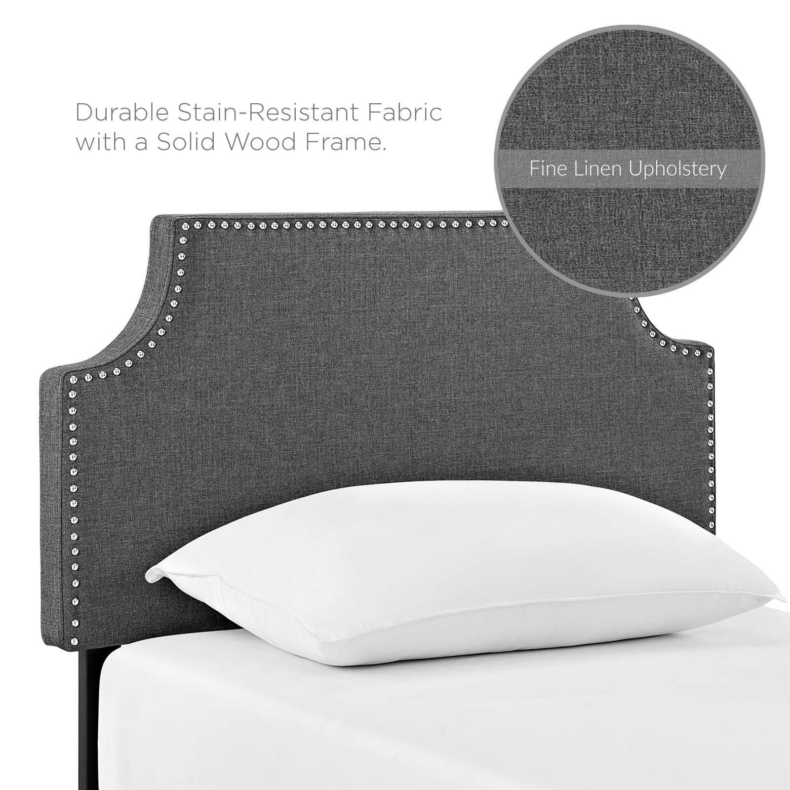 Laura Twin Upholstered Fabric Headboard