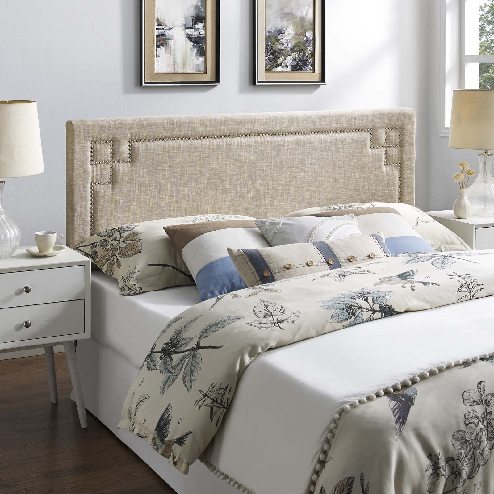 Josie King Upholstered Fabric Headboard