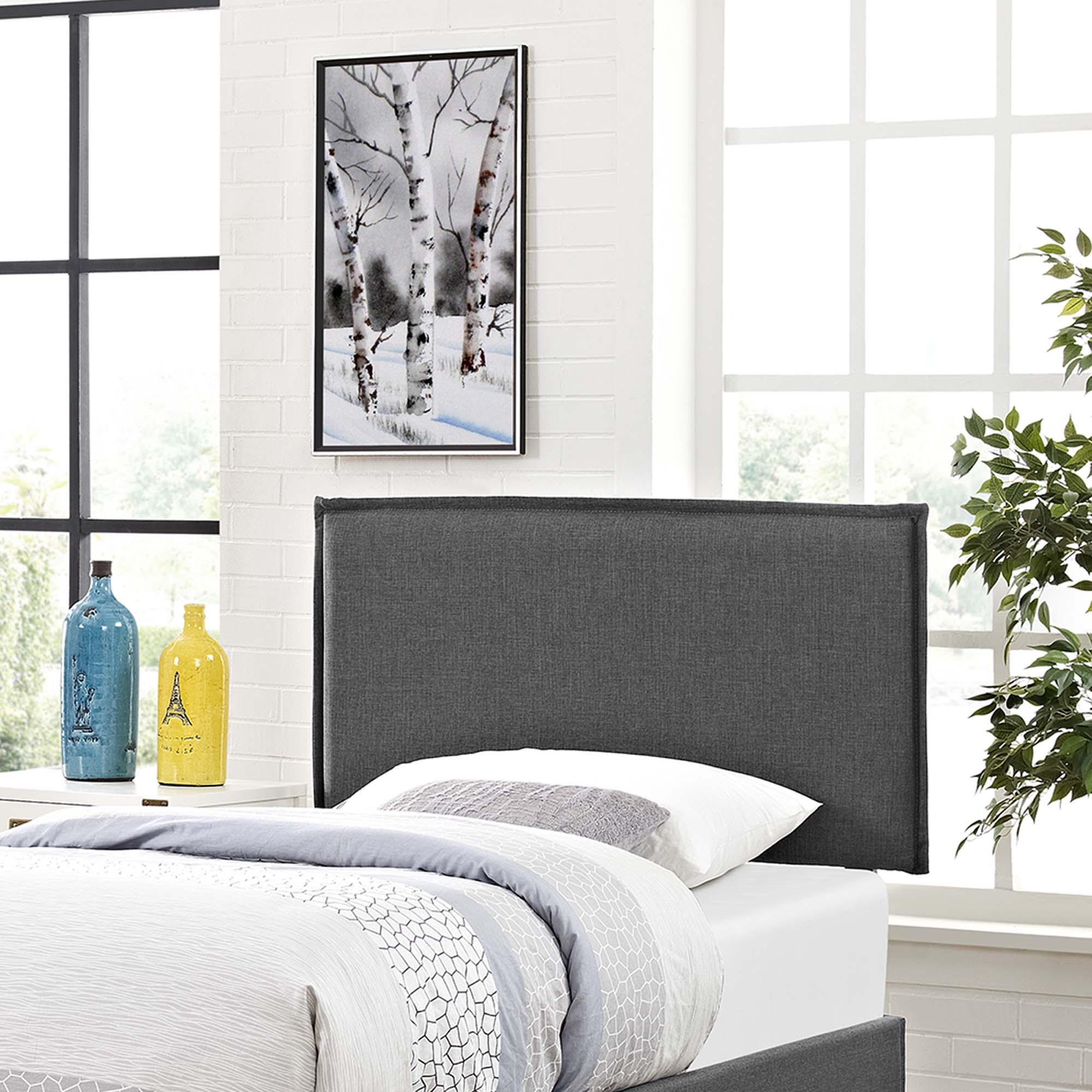 Camille Twin Upholstered Fabric Headboard