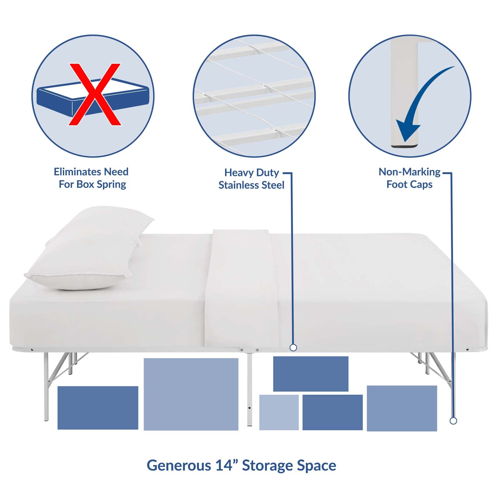 Horizon Full Stainless Steel Bed Frame