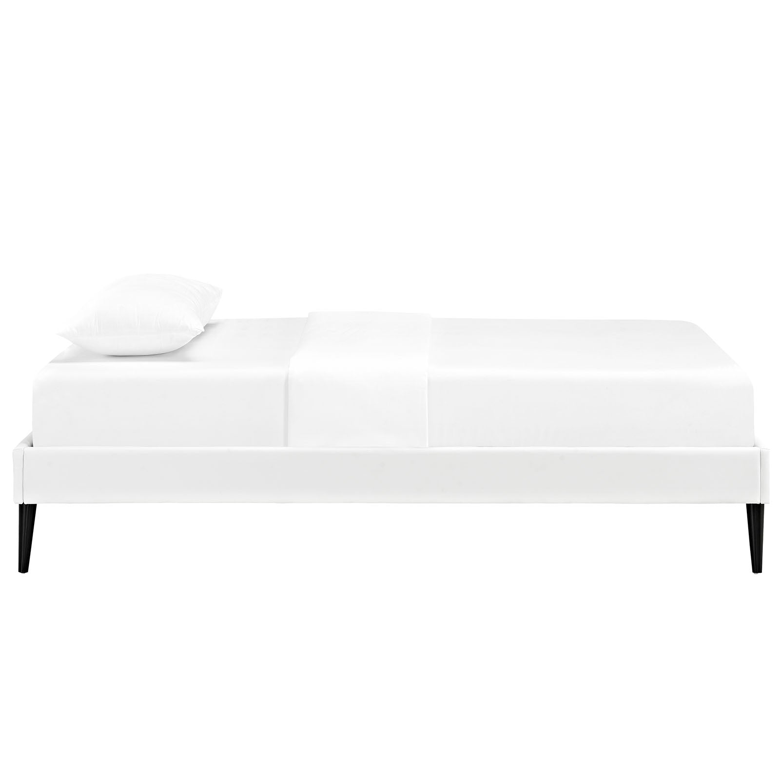 Sherry Twin Vinyl Bed Frame with Round Tapered Legs