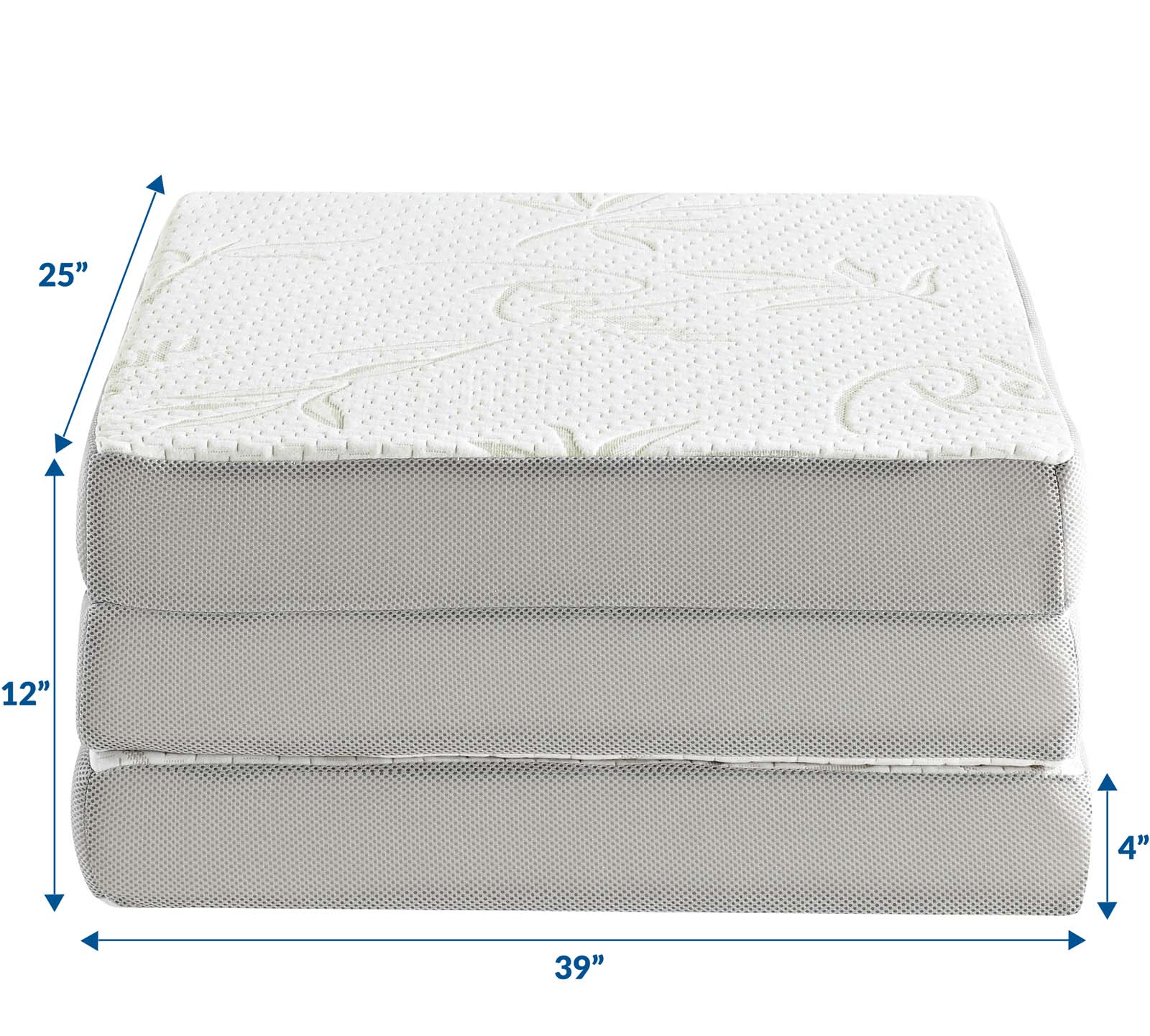 Relax 39 x 75 x 4 (Twin) Tri-Fold Mattress Topper