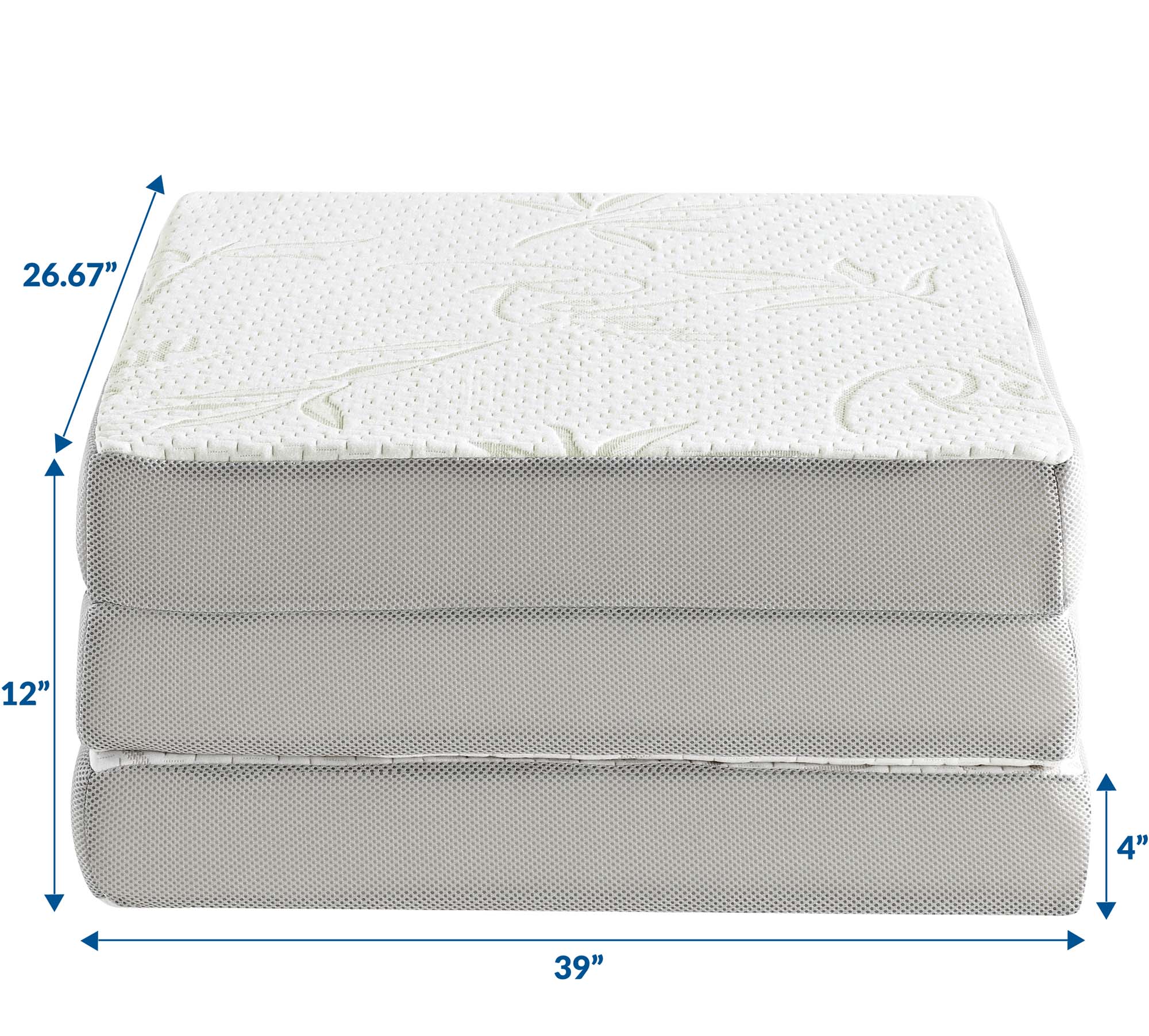 Relax 39 x 80 x 4 (Twin XL) Tri-Fold Mattress Topper