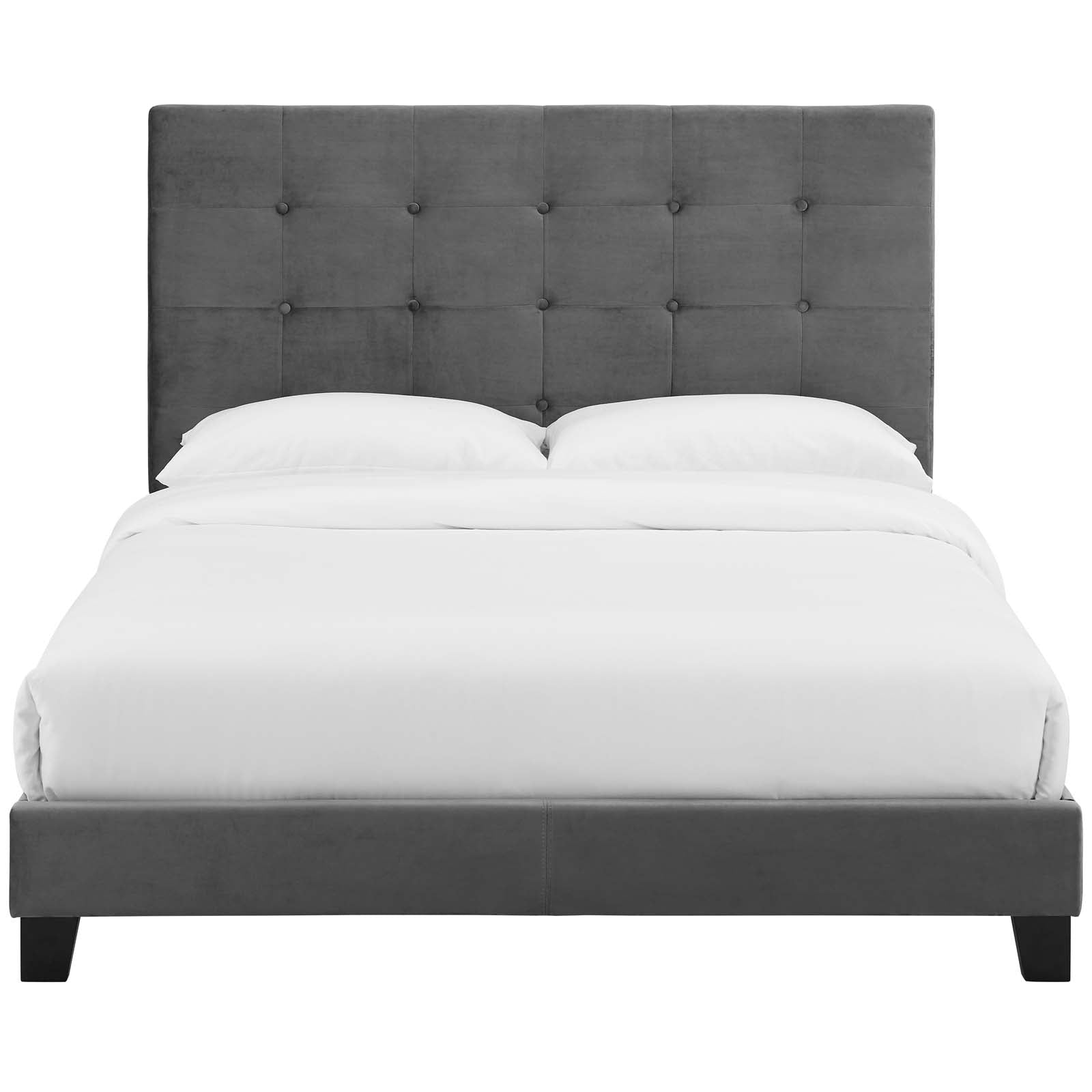 Melanie Twin Tufted Button Upholstered Performance Velvet Platform Bed