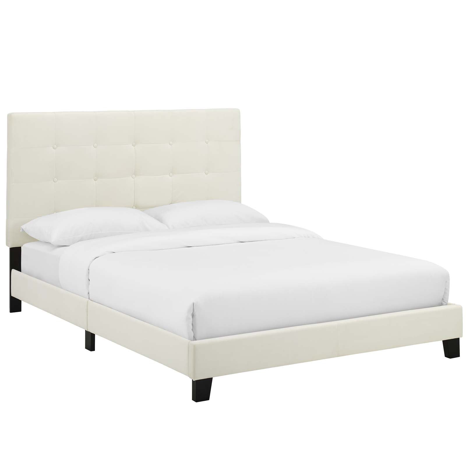 Melanie Twin Tufted Button Upholstered Performance Velvet Platform Bed