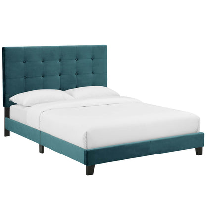 Melanie Full Tufted Button Upholstered Performance Velvet Platform Bed
