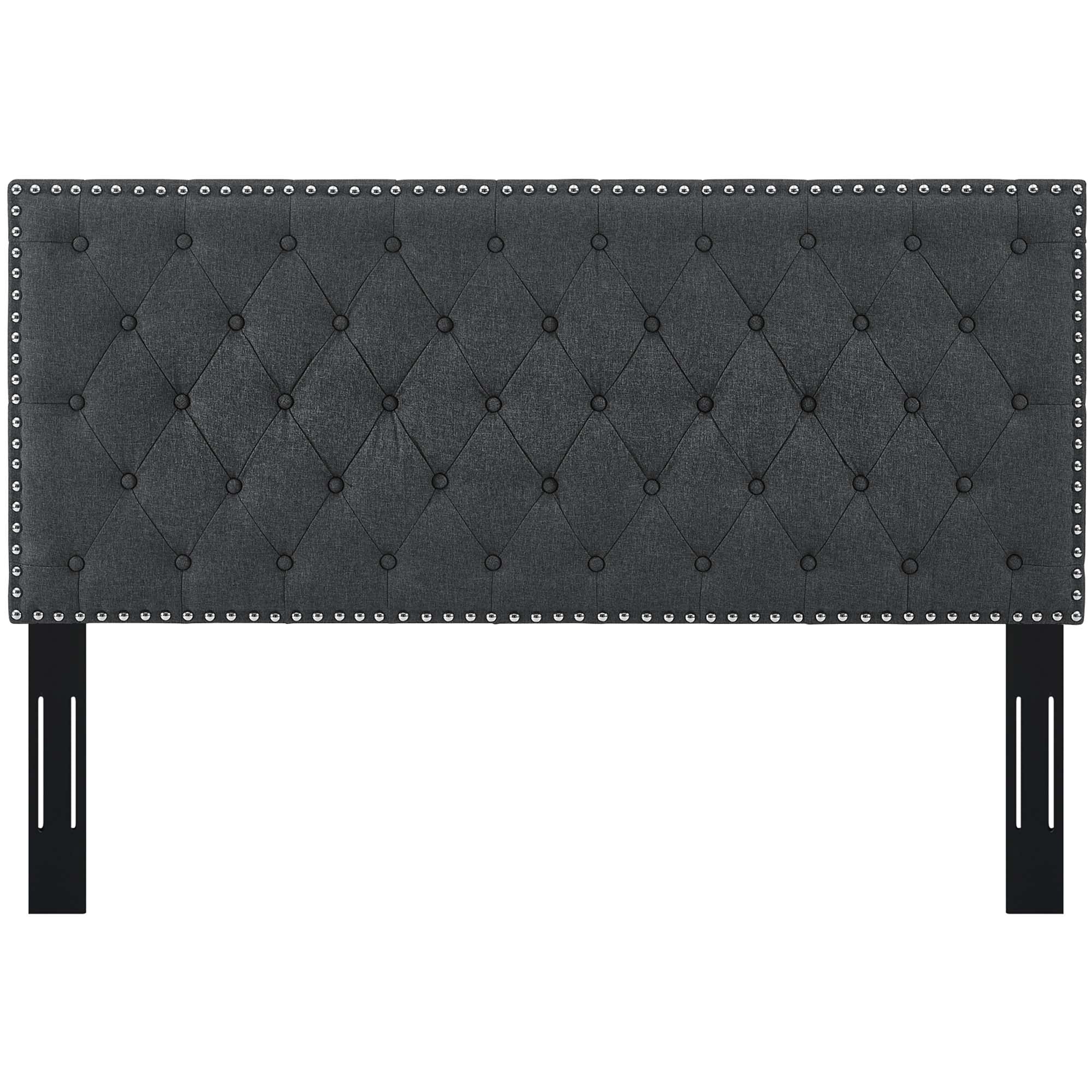 Helena Tufted Full / Queen Upholstered Linen Fabric Headboard