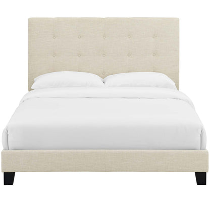 Melanie Full Tufted Button Upholstered Fabric Platform Bed