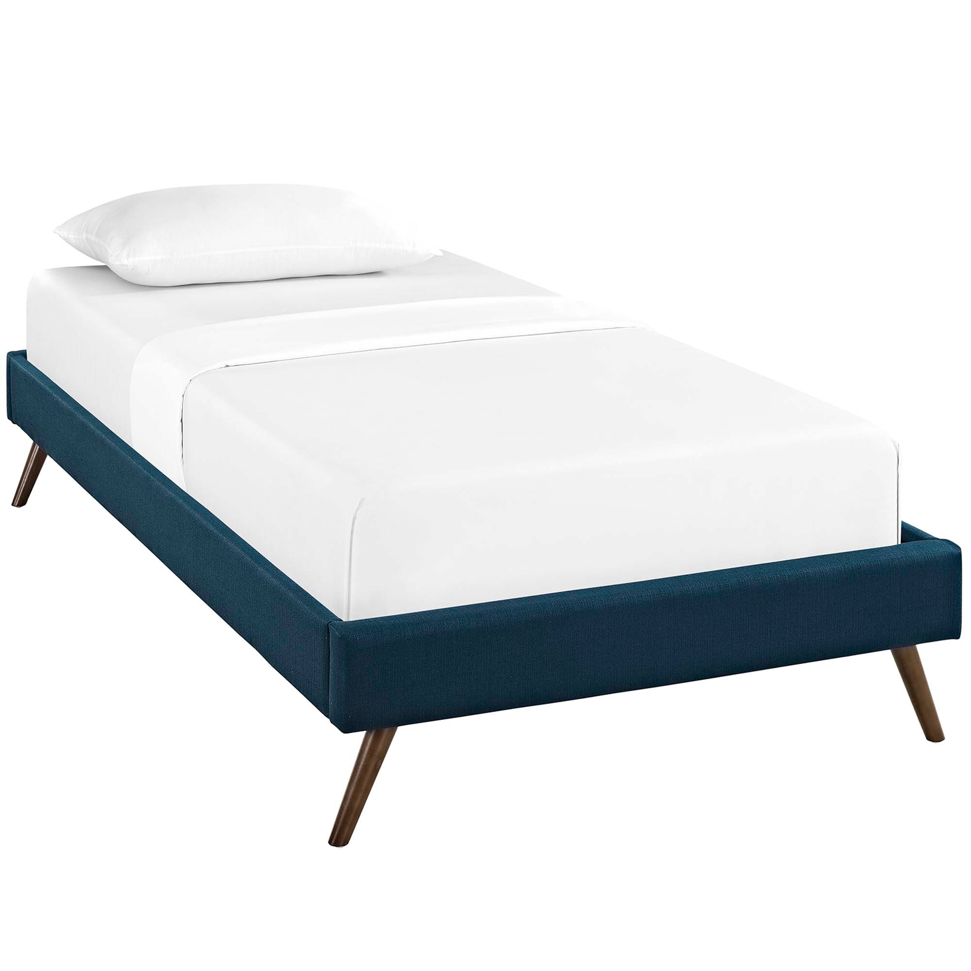 Loryn Twin Fabric Bed Frame with Round Splayed Legs