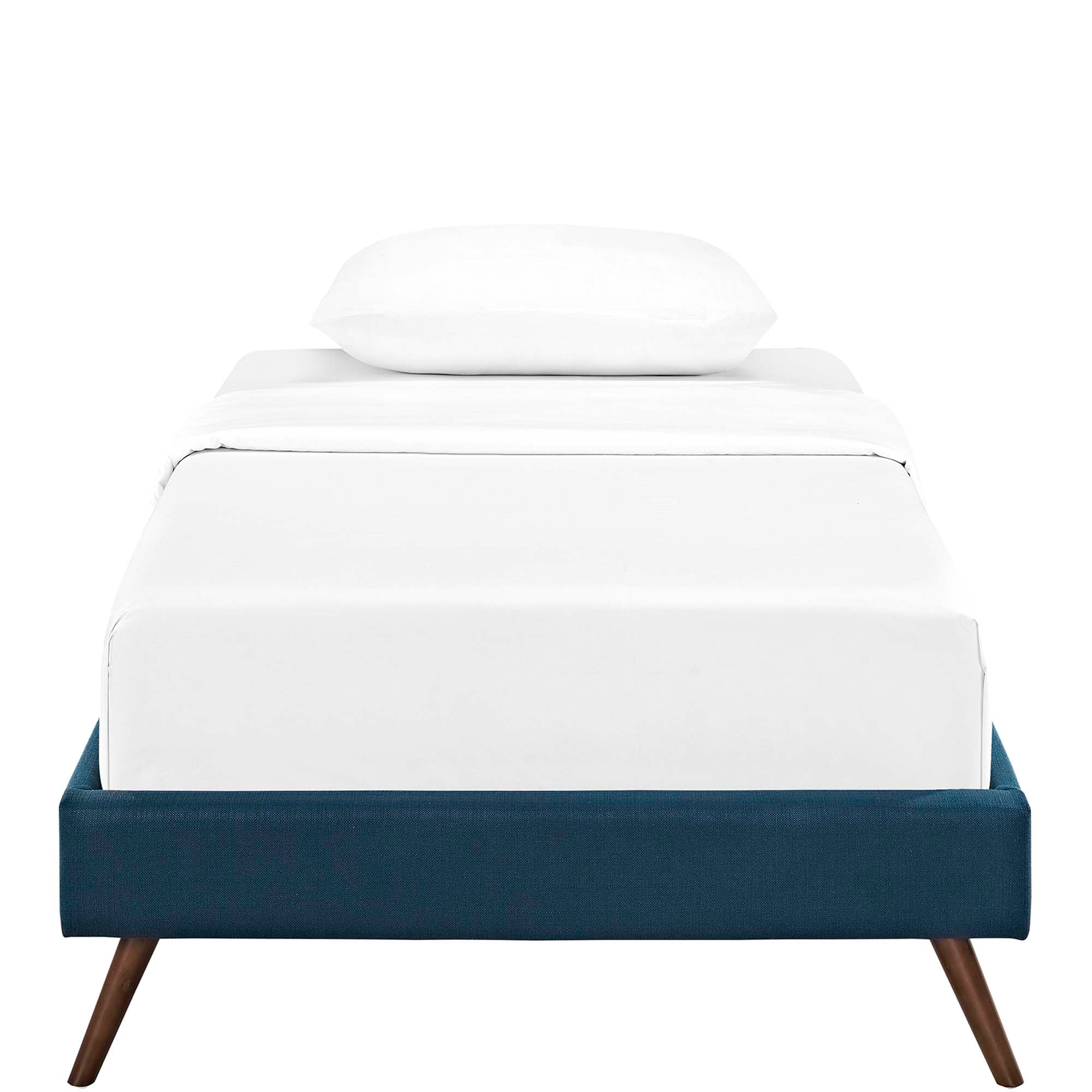 Loryn Twin Fabric Bed Frame with Round Splayed Legs