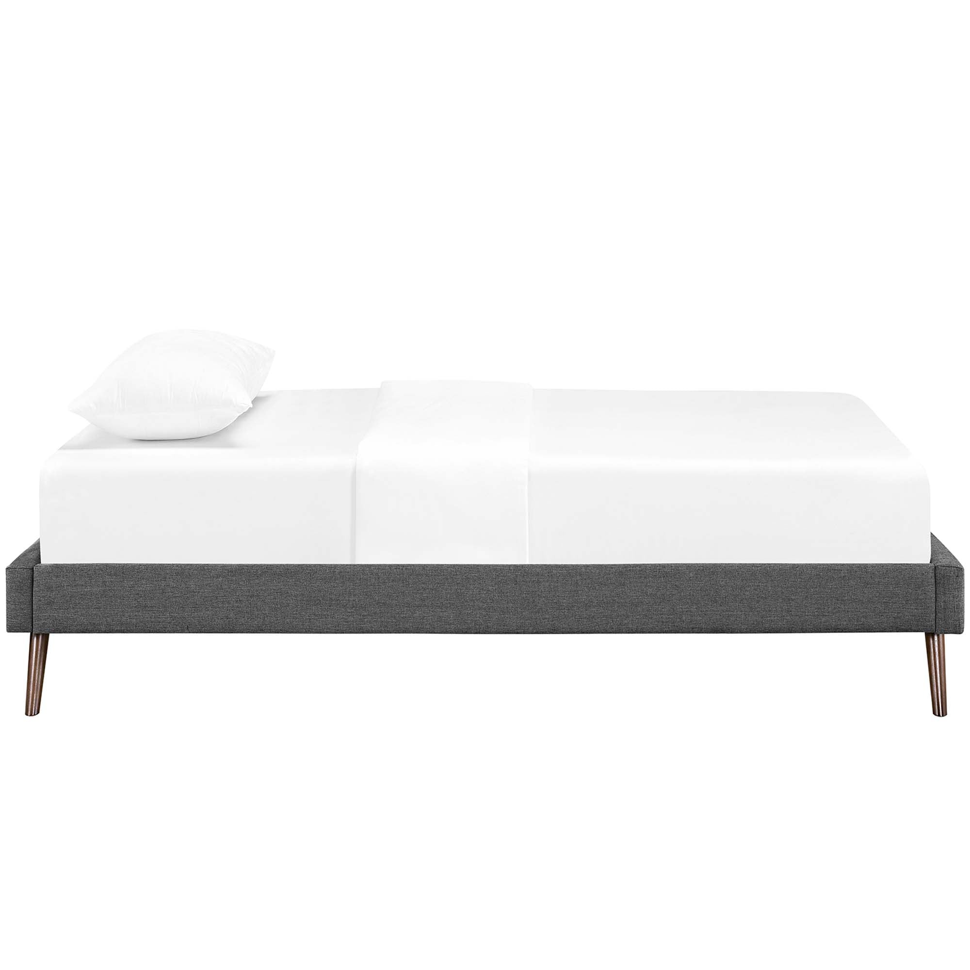 Loryn Twin Fabric Bed Frame with Round Splayed Legs