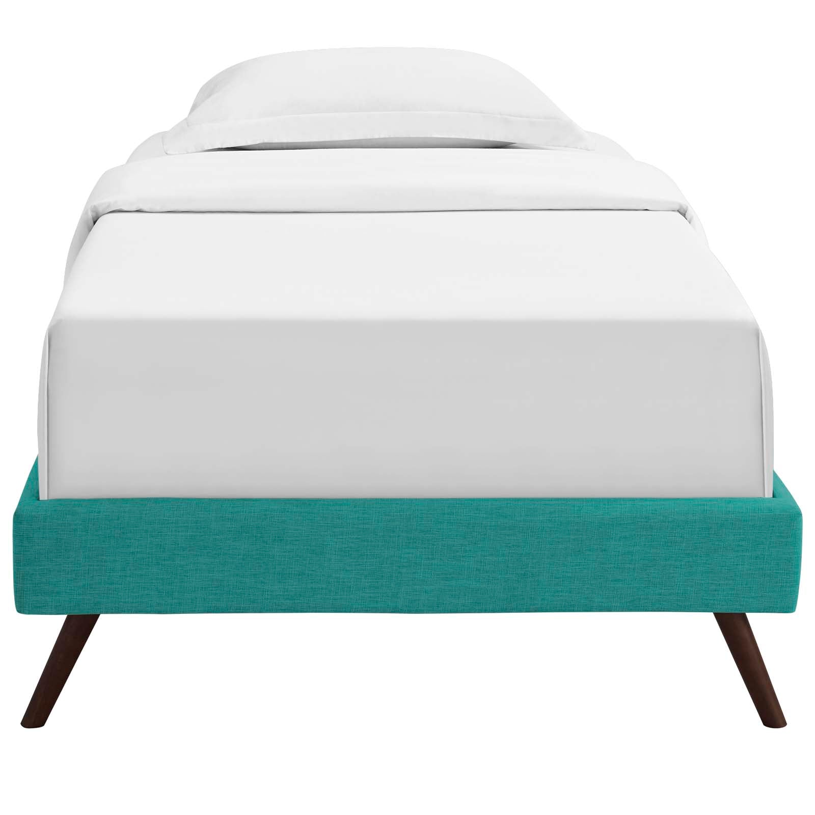 Loryn Twin Fabric Bed Frame with Round Splayed Legs