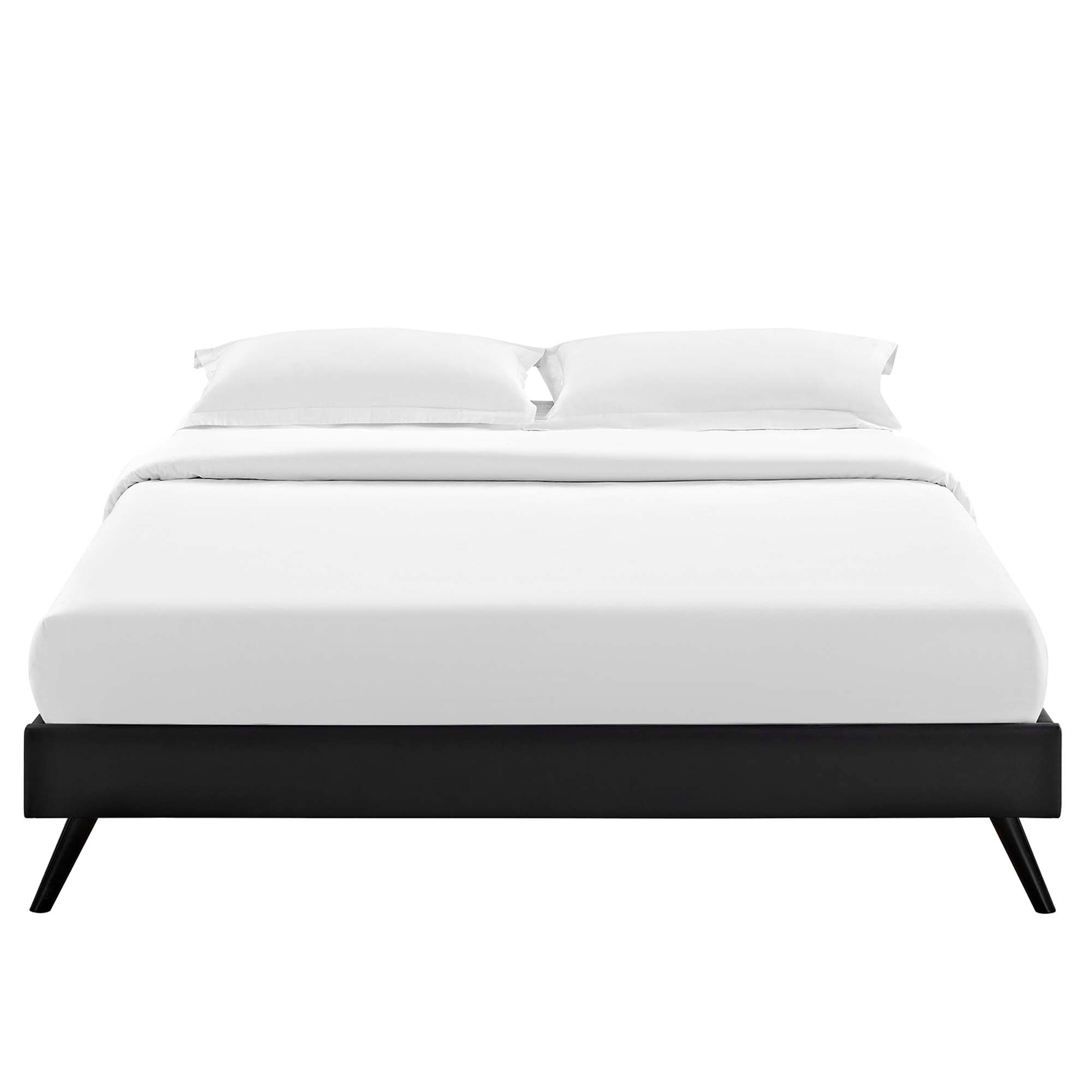 Loryn Full Vinyl Bed Frame with Round Splayed Legs