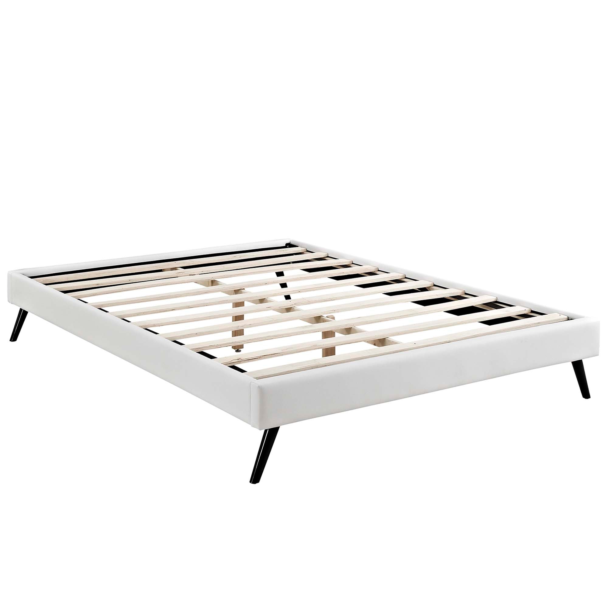 Loryn Full Vinyl Bed Frame with Round Splayed Legs