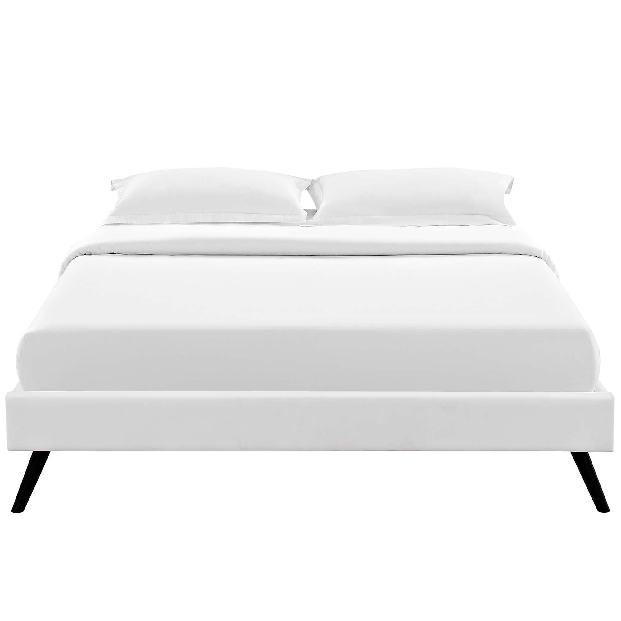 Loryn Full Vinyl Bed Frame with Round Splayed Legs