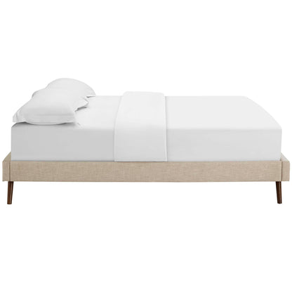 Loryn Queen Fabric Bed Frame with Round Splayed Legs