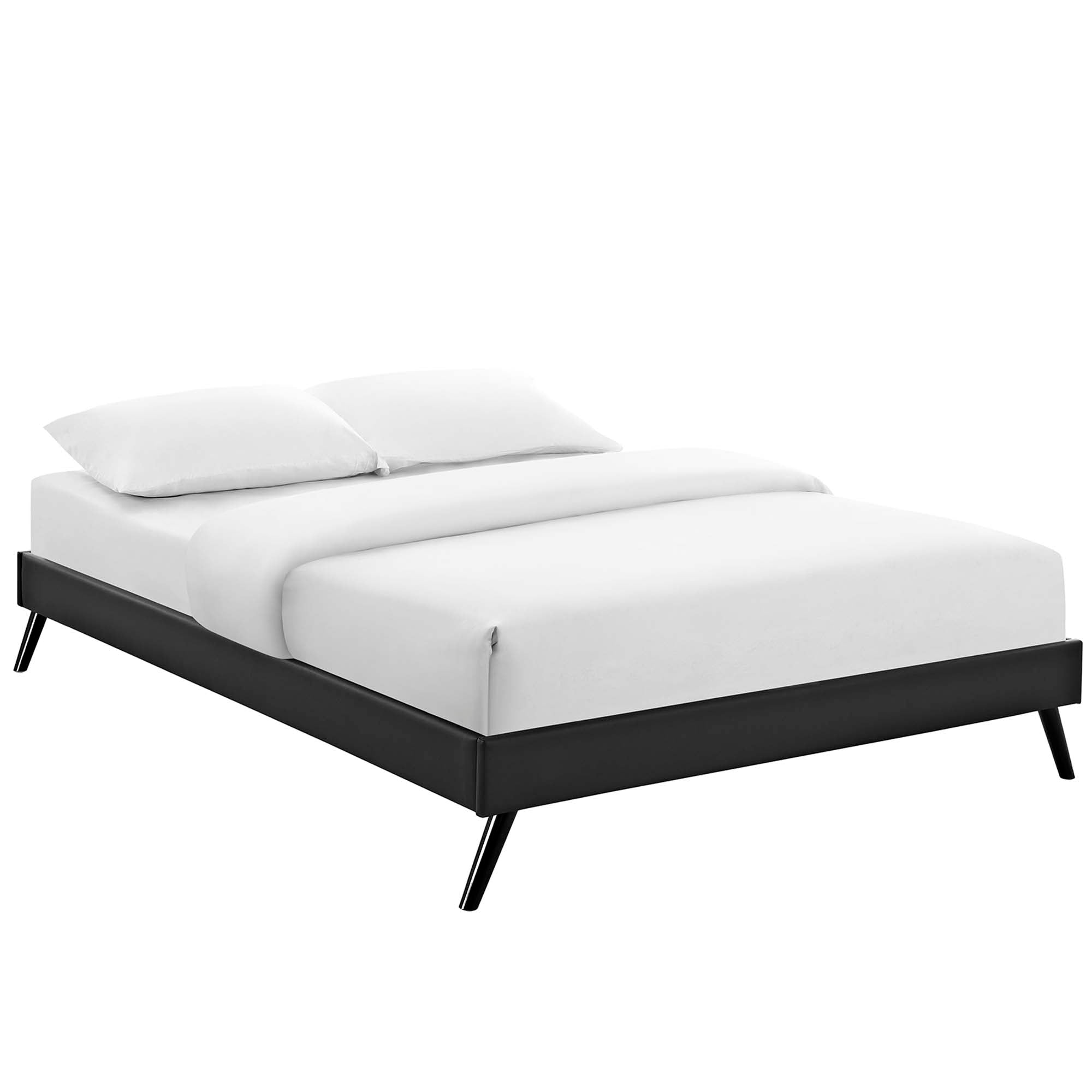 Loryn King Vinyl Bed Frame with Round Splayed Legs