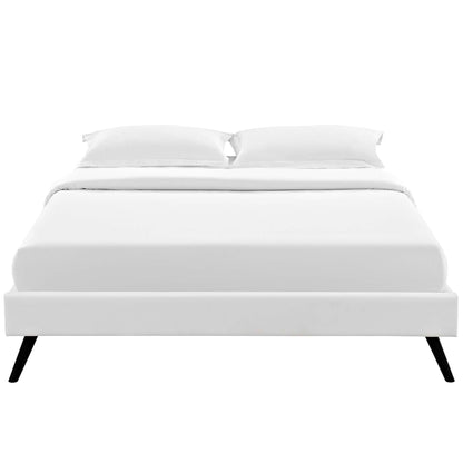 Loryn King Vinyl Bed Frame with Round Splayed Legs