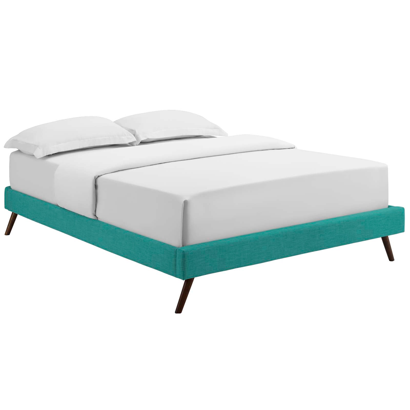 Loryn King Fabric Bed Frame with Round Splayed Legs