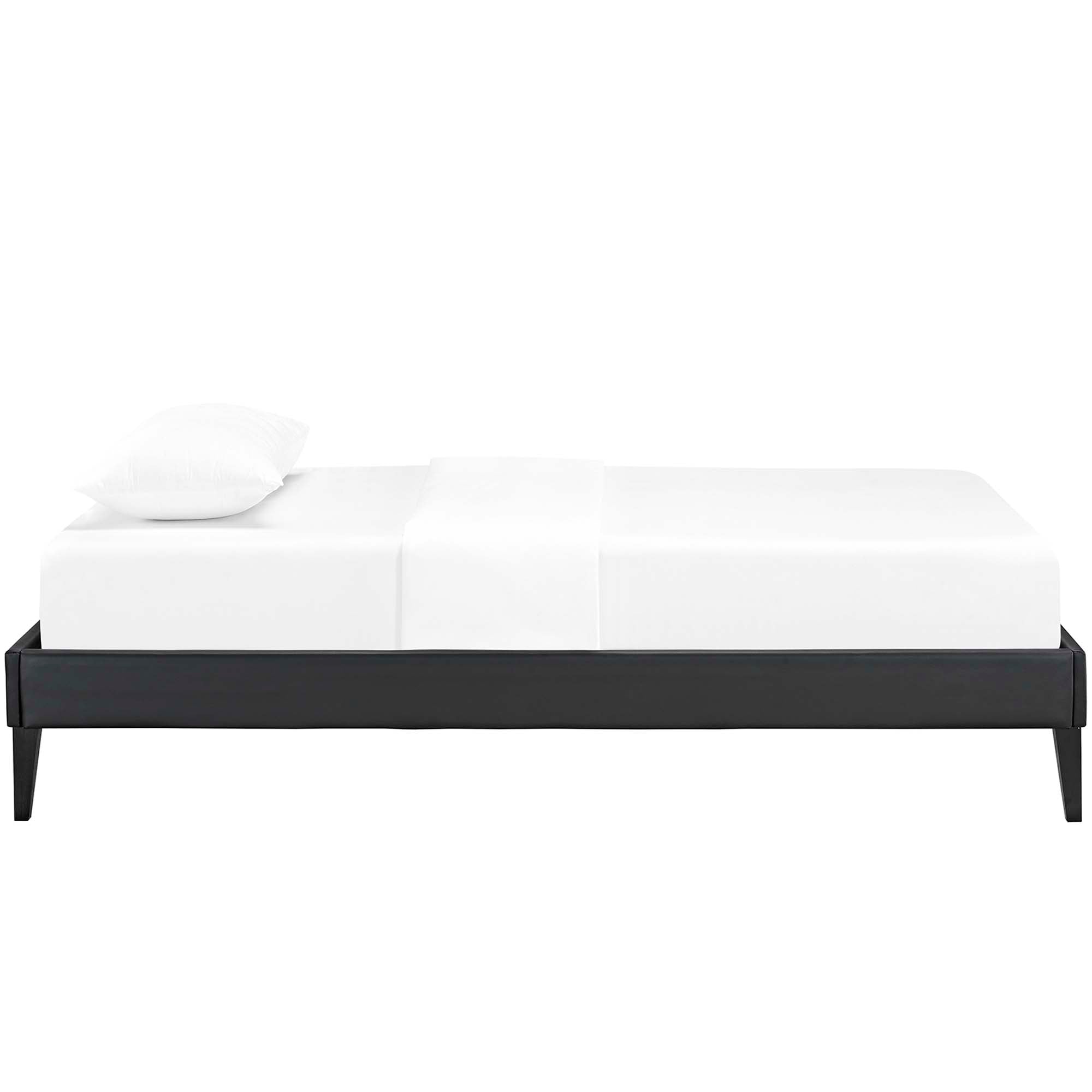 Tessie Twin Vinyl Bed Frame with Squared Tapered Legs