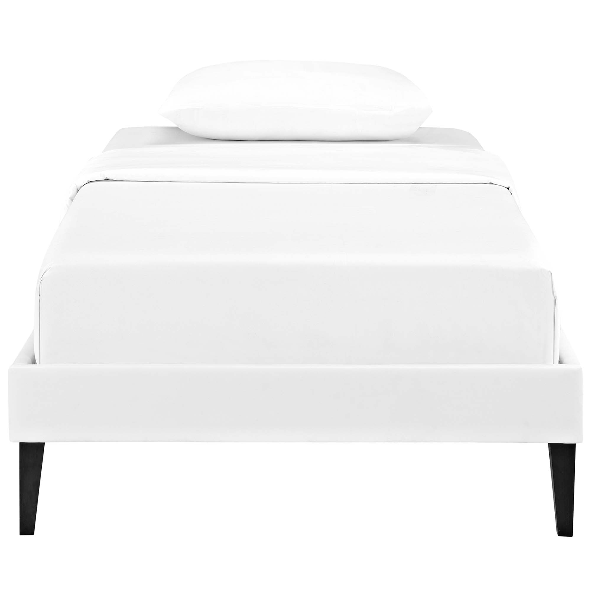 Tessie Twin Vinyl Bed Frame with Squared Tapered Legs