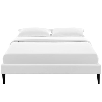 Tessie Full Vinyl Bed Frame with Squared Tapered Legs