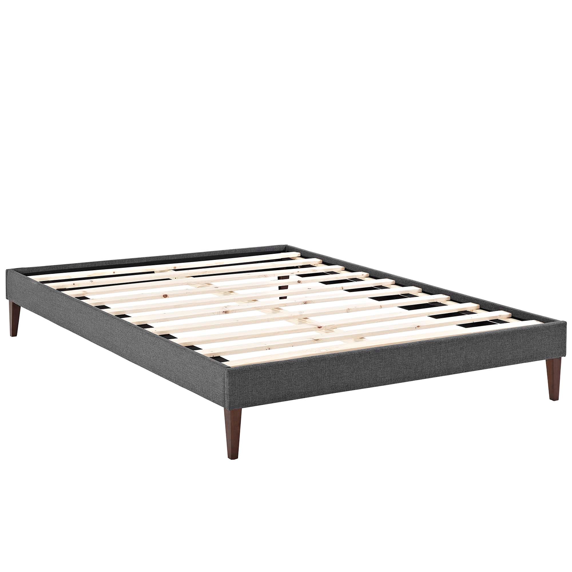 Tessie King Fabric Bed Frame with Squared Tapered Legs