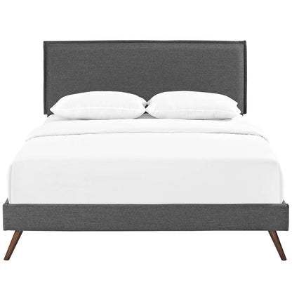 Amaris Queen Fabric Platform Bed with Round Splayed Legs