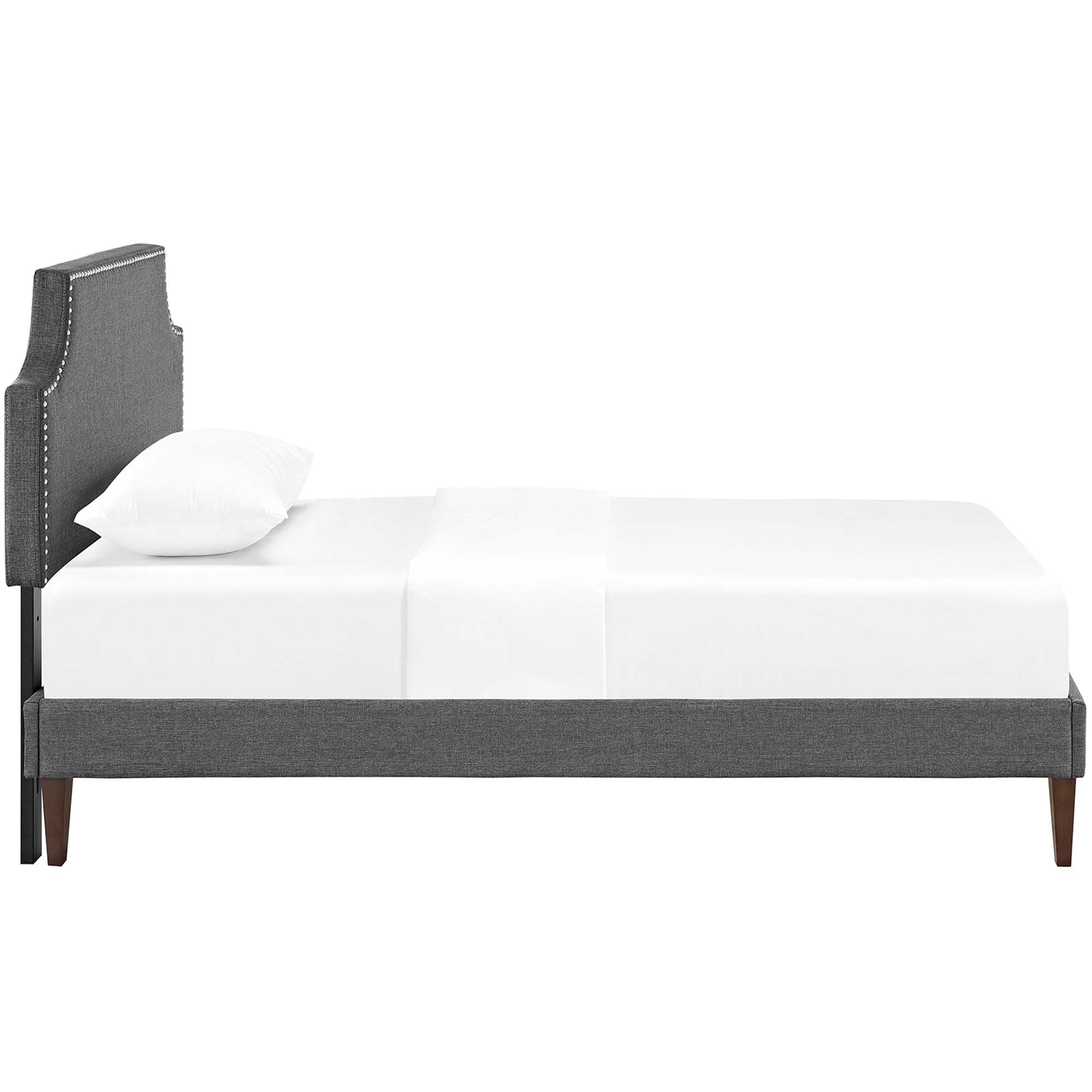 Corene Twin Fabric Platform Bed with Squared Tapered Legs