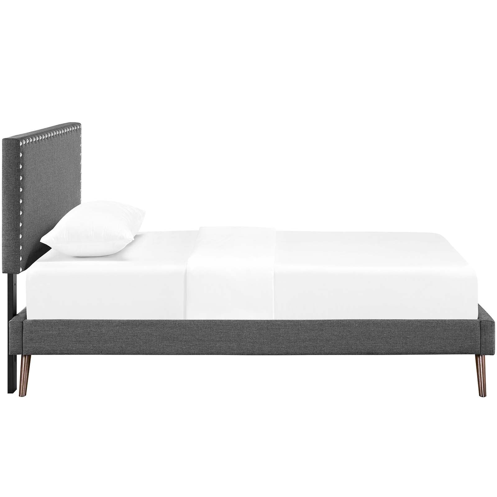 Macie Twin Fabric Platform Bed with Round Splayed Legs