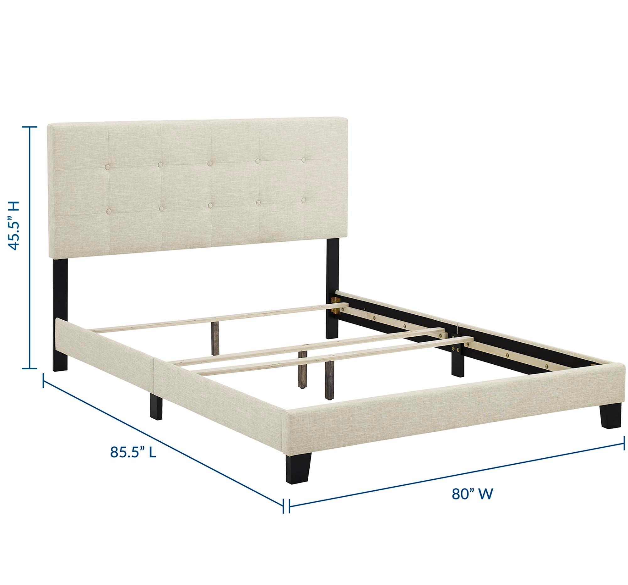 Amira King Upholstered Fabric Bed