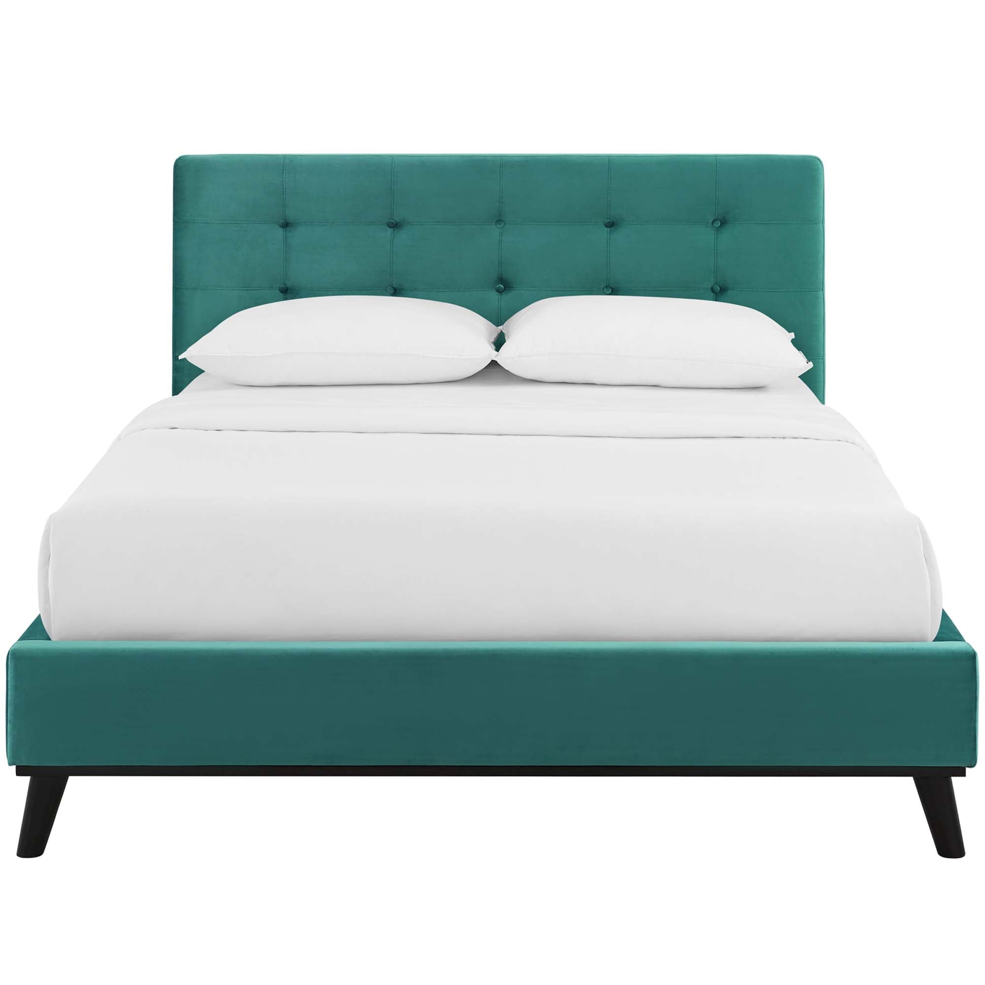 McKenzie Queen Biscuit Tufted Performance Velvet Platform Bed