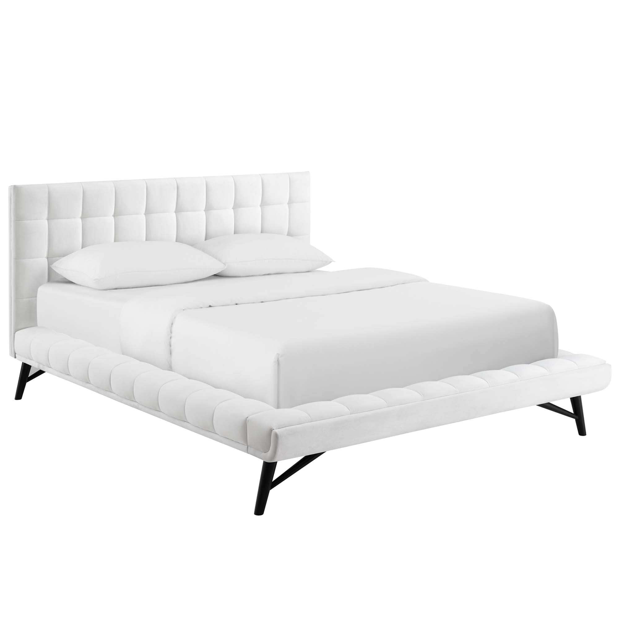 Julia Queen Biscuit Tufted Performance Velvet Platform Bed