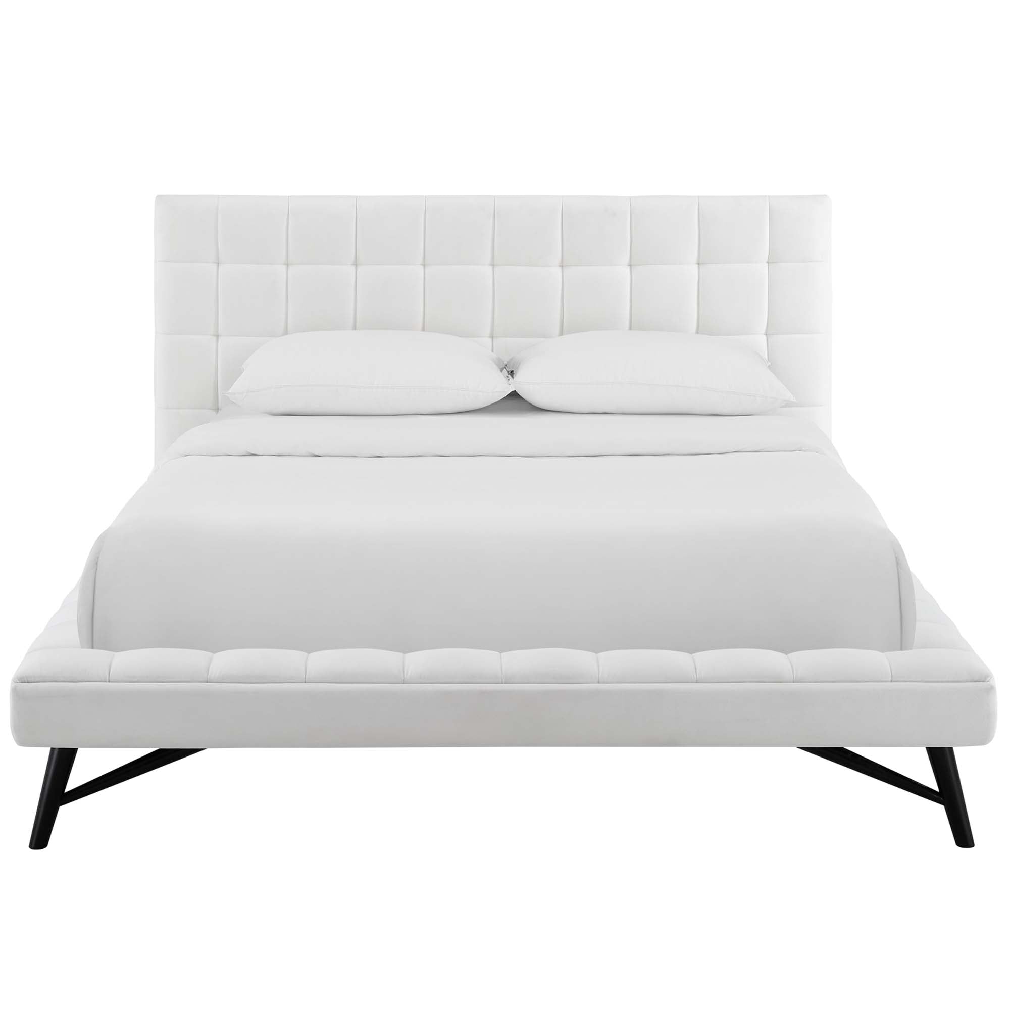 Julia Queen Biscuit Tufted Performance Velvet Platform Bed