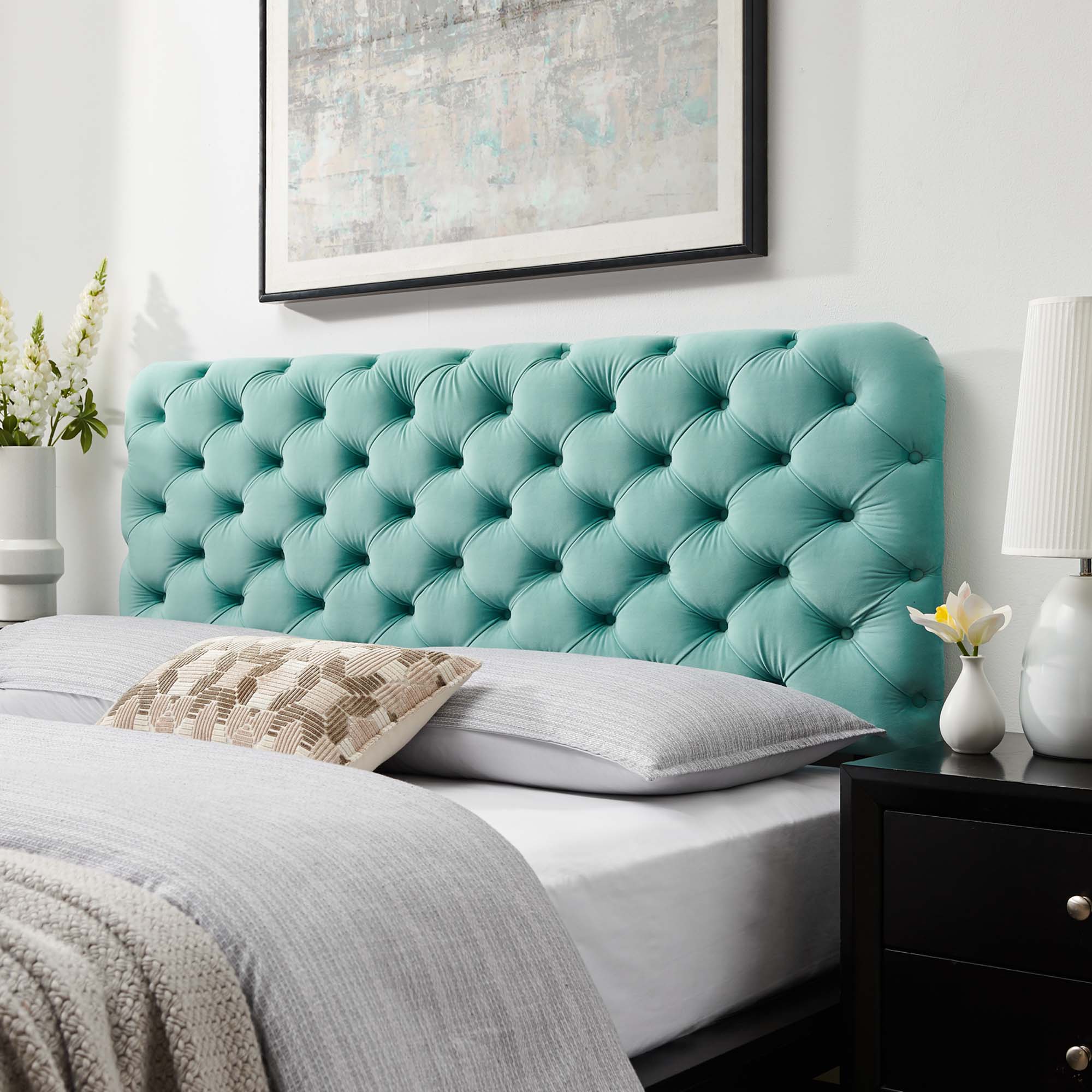 Lizzy Tufted Twin Performance Velvet Headboard