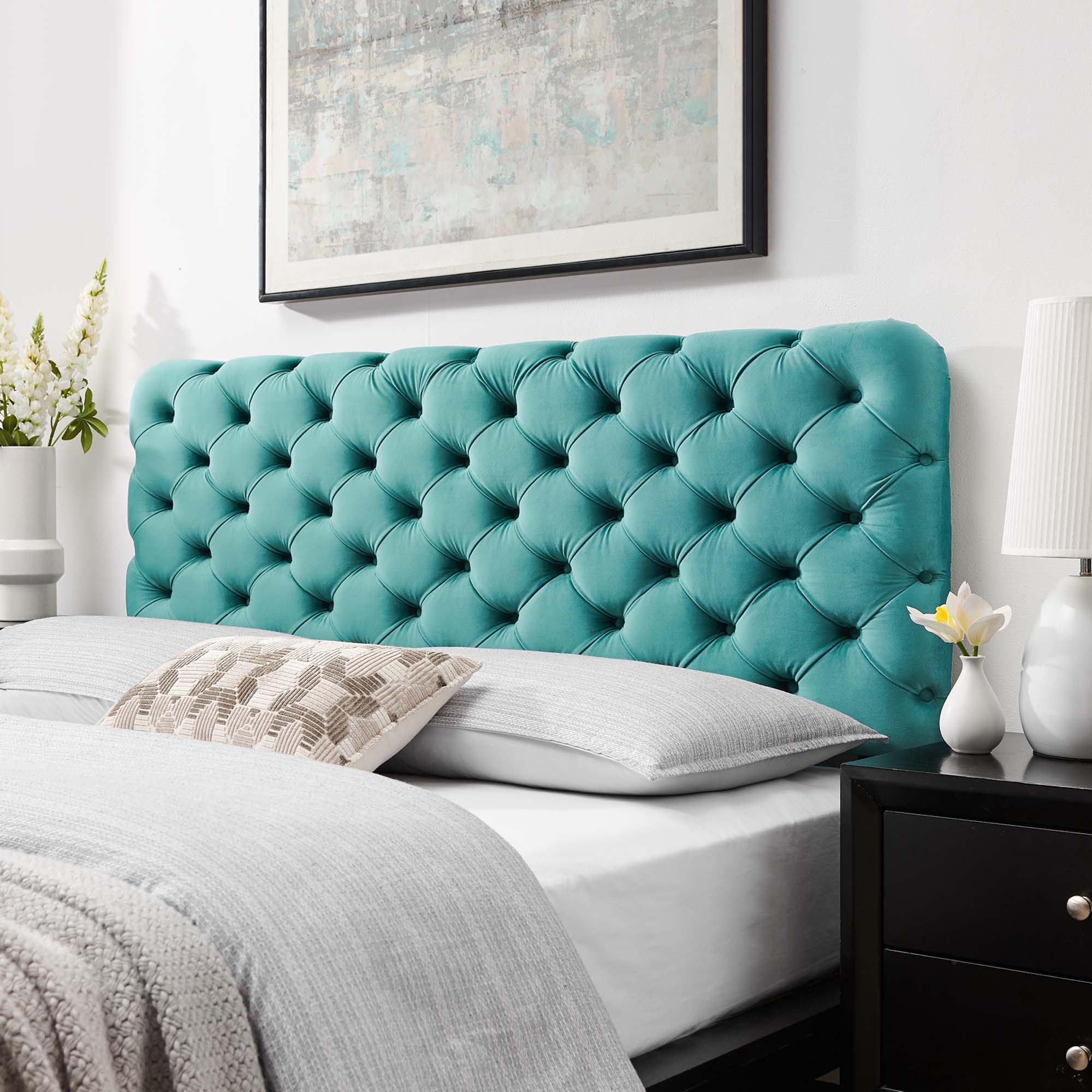 Lizzy Tufted Twin Performance Velvet Headboard