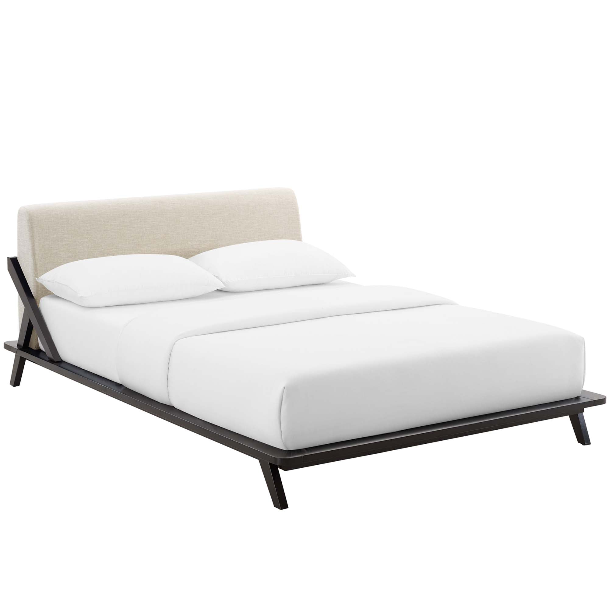 Luella Queen Upholstered Fabric Platform Bed