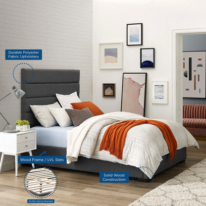 Genevieve Queen Upholstered Fabric Platform Bed