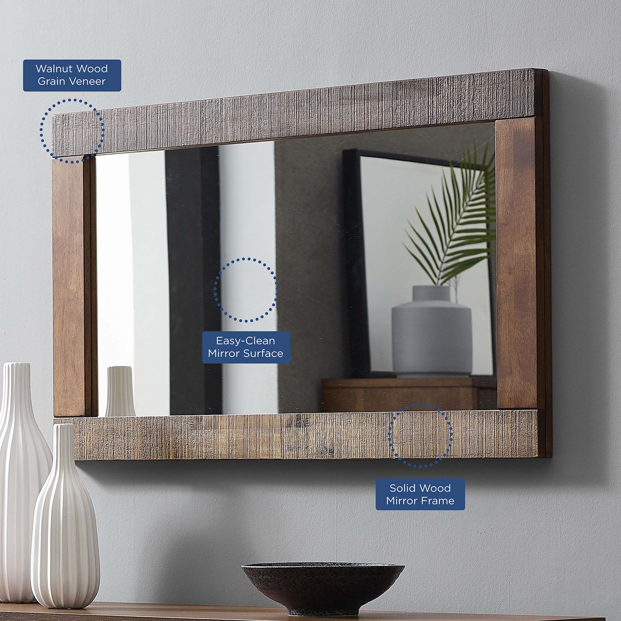 Arwen Rustic Wood Frame Mirror