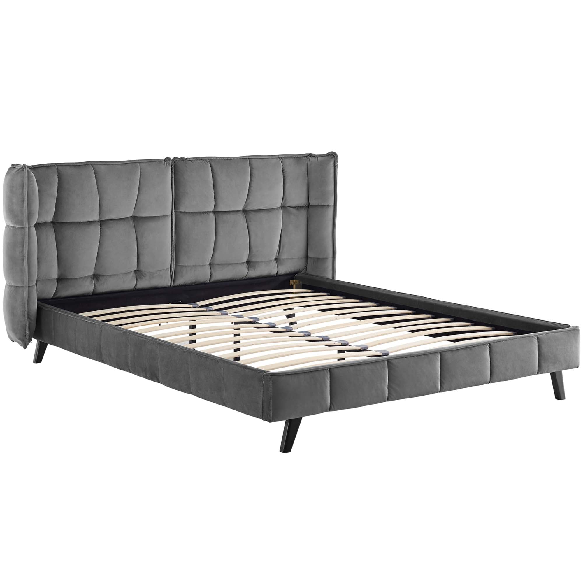 Makenna Queen Performance Velvet Platform Bed