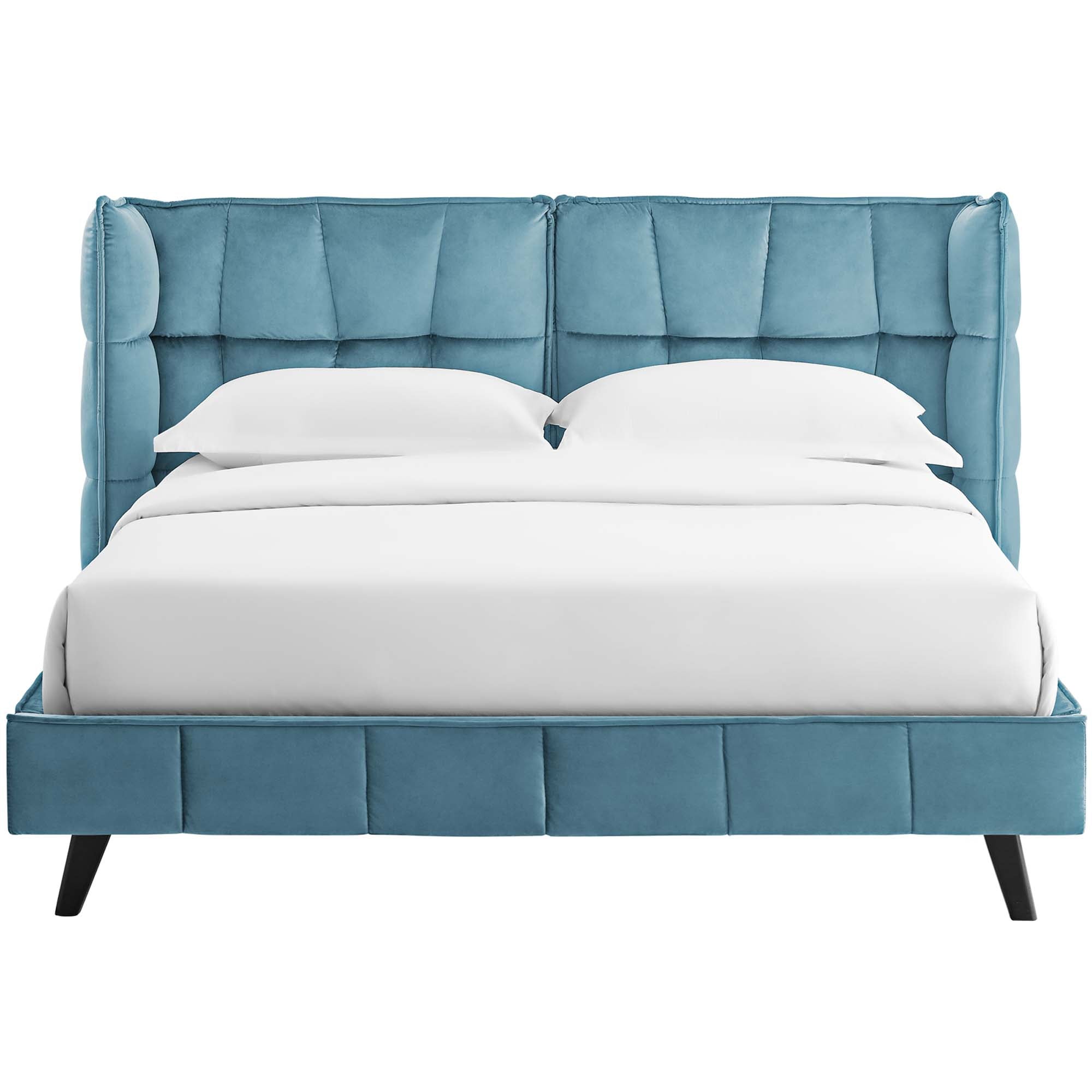 Makenna Queen Performance Velvet Platform Bed