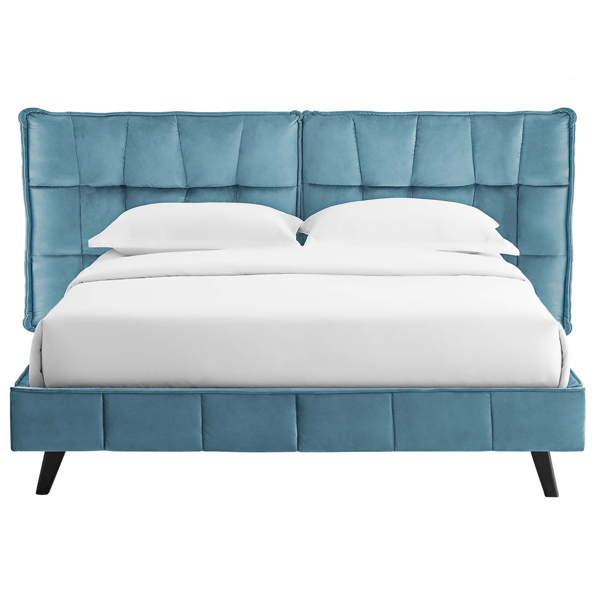 Makenna Queen Performance Velvet Platform Bed