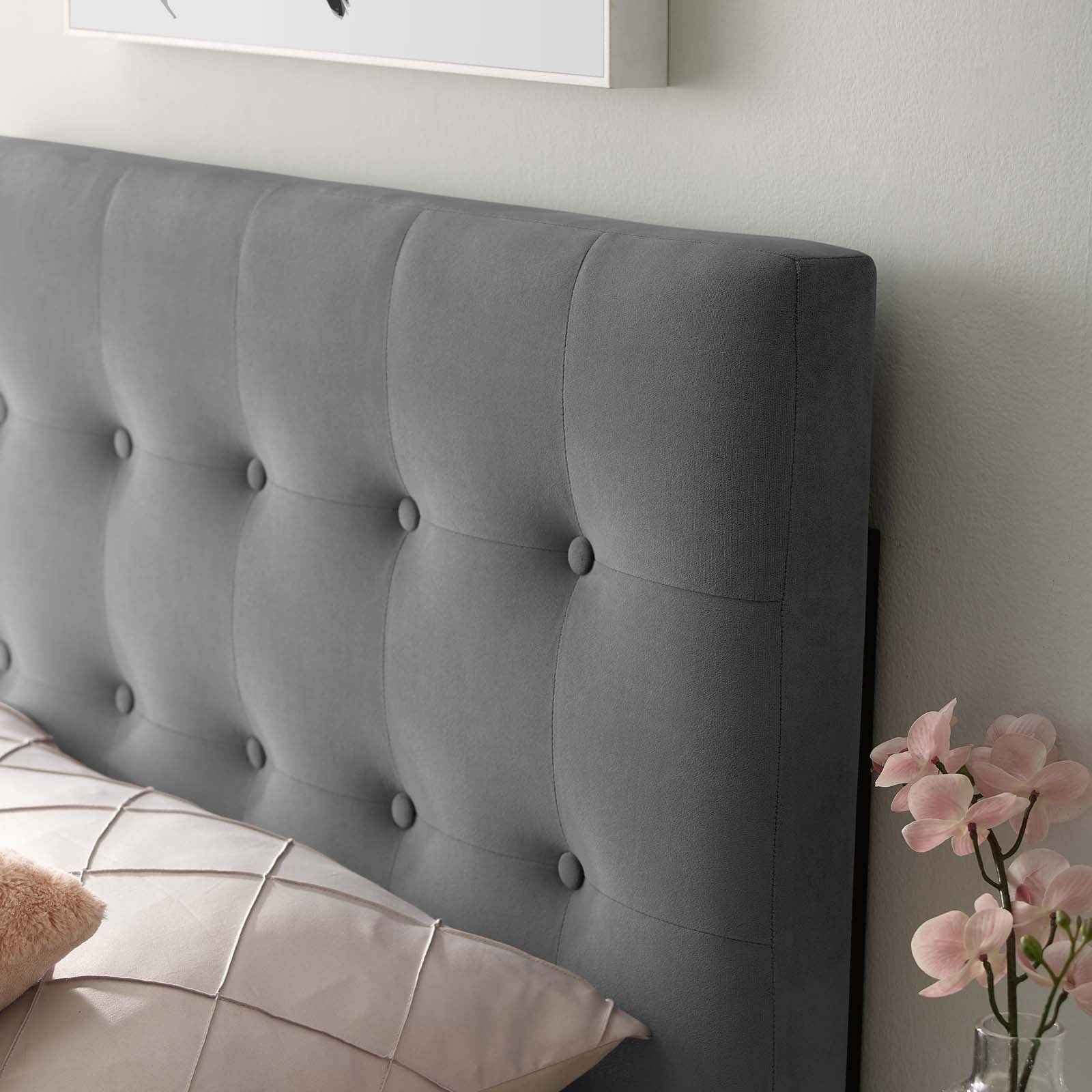 Emily Twin Biscuit Tufted Performance Velvet Headboard