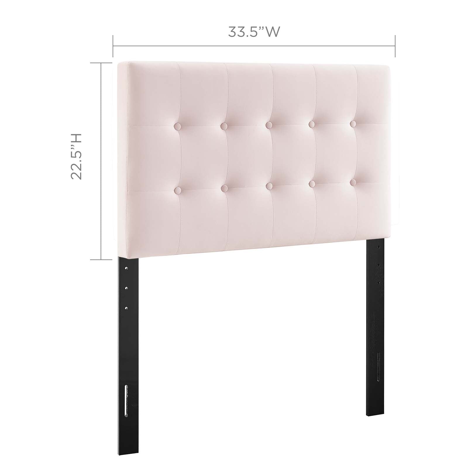 Emily Twin Biscuit Tufted Performance Velvet Headboard