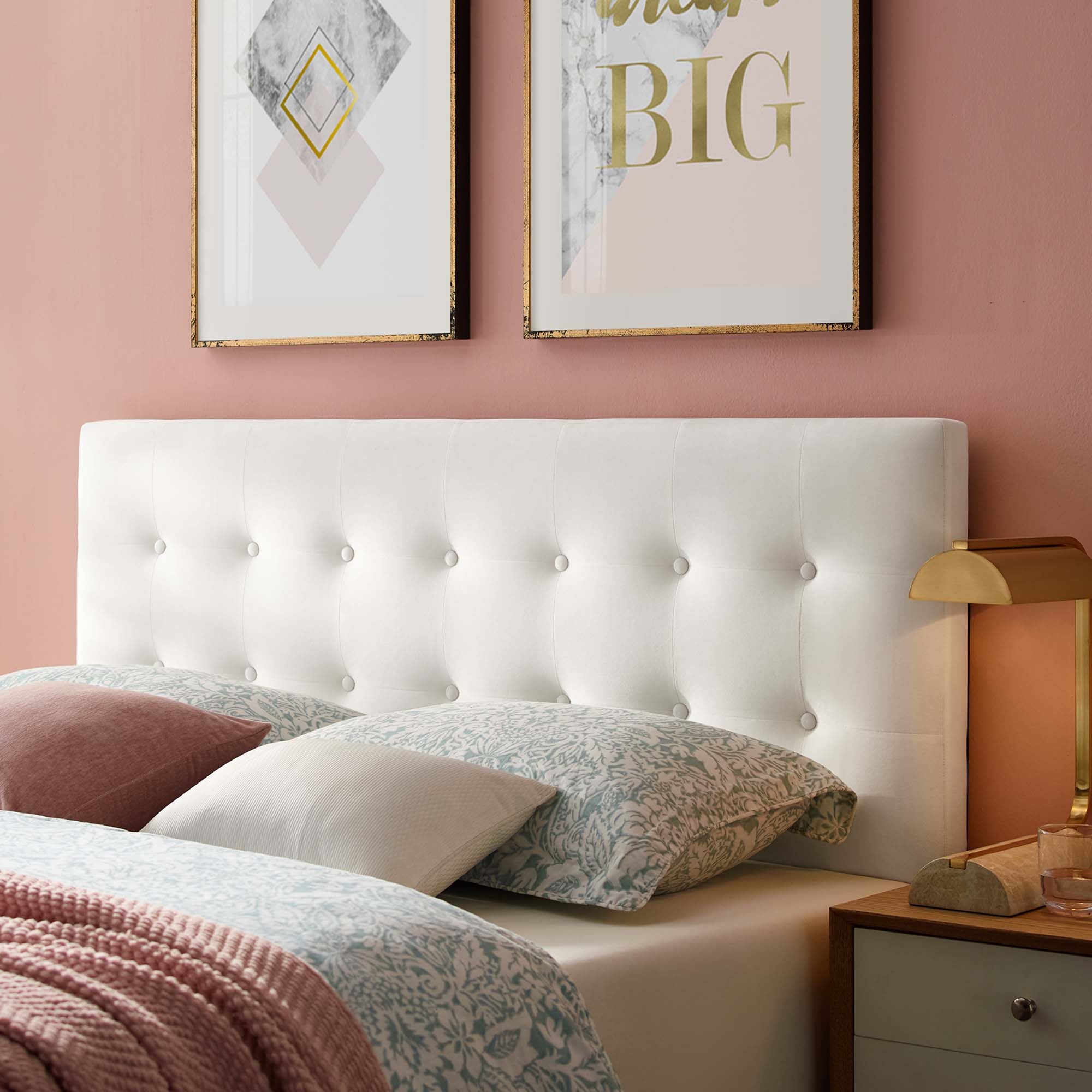 Emily Queen Biscuit Tufted Performance Velvet Headboard